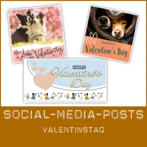 Fertige Social-Media-Posts zum Valentinstag für deine Hundeschule