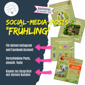 Fertige Social Media Posts "Frühling" für Hundetrainer