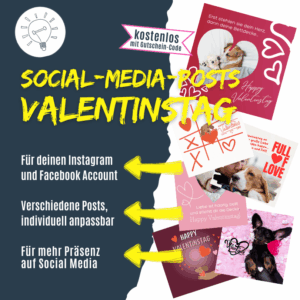 Social-Media-Posts zum Valentinstag für Hundetrainer