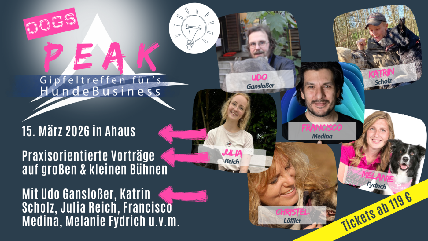 Udo Gansloßer, Katrin Scholz, Melanie Fydrich - Referenten auf dem DogsPEAK Gipfeltreffen