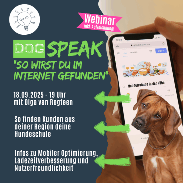 DogSPEAK-Webinar "So wirst du im Internet gefunden"