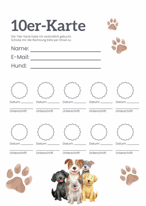 Stempelkarte Hundeschule