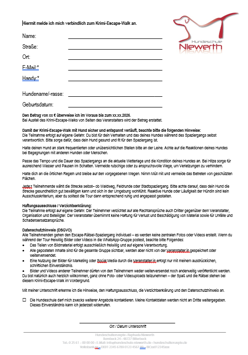 Anmeldeformular Krimi-Escape-Walk