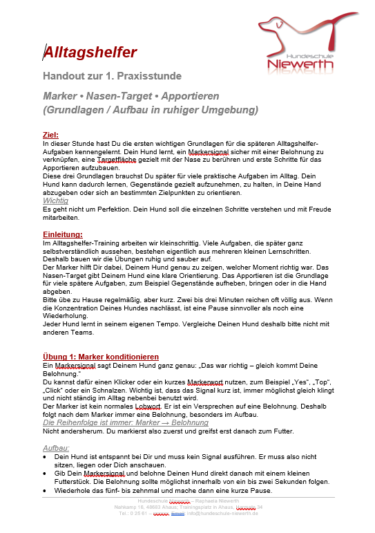 Handout für deine Kunden